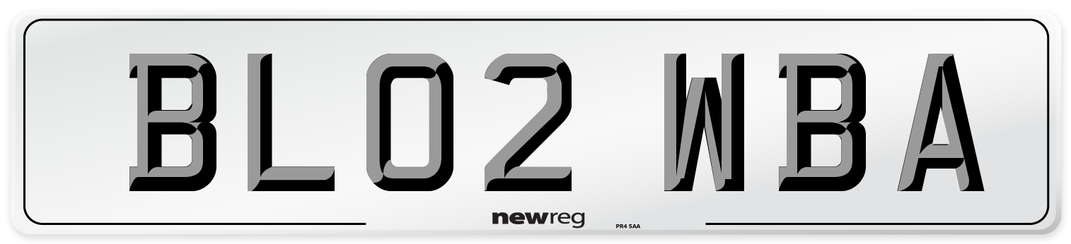 BL02 WBA Number Plate from New Reg
